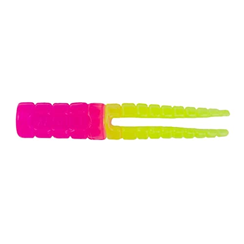 Crappie Magnet Paquete de 50 Piezas de Cola Dividida, Rosa/Chartreuse