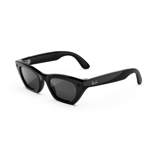 Image of Meta Ray-Ban (Gen 3) Zena, Shiny Black, Grey Lenses, AI Glasses with Camera for Men, Women