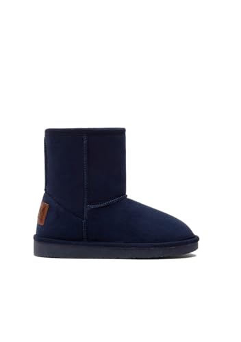 B&W Break&Walk Botas Australianas Logo Water Repellent Marino B&W - Botas Australianas mujer y niña con forro polar (Azul Marino/Talla 37)