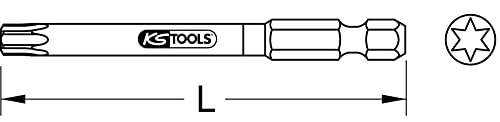 KS TOOLS 918.3571 TORSIONpower bit, 75mm, T275pcs, Chromé Satiné - Image 2