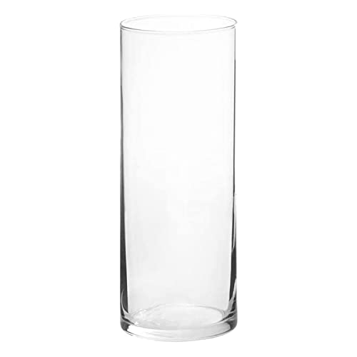 DRLE Grand Vase en Verre Vase en Verre Moderne Vase Transparent Vase en Verre Vase Cylindrique Floral Grand Vase Cylindrique en Verre (25* 10cm)