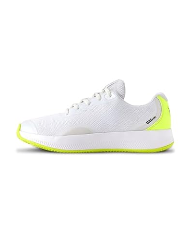 Wilson Damskie buty tenisowe Intrigue LITE Białe/Safety Yellow/Navy Blazer, 4 UK, Biała granatowa marynarka bezpieczeństwa, 37 EU
