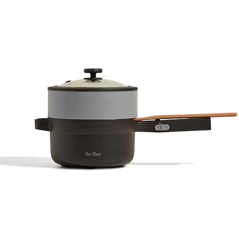 Our Place Perfect Power Pot | Compact 5-in-1 Electric Pot With Steamer, Spatula & More| Portable Cooking Pot with with Nonstick Coating | Char Cover