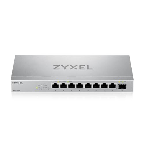 Image of Zyxel 8 Port Network Switch | 2.5Gb Multi Gigabit Switch | Unmanaged | 8X 2.5G, 1x 10G SFP+ | Plug and Play Easy Installation | Fanless | Desktop | Ethernet Splitter | TAA Compliant | XMG-108