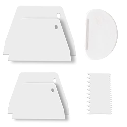 YFish Grattoir à spatule en Plastique - Ensemble de 6 Grattoir à pâte grattoir Flexible réutilisable grattoir à gâteau pour la Cuisson, Le Pain, Le gâteau, Le Fondant Cover