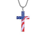 Genérico collar colgante, colgante con cruz de bandera americana vendida a alta velocidad, collares de cadena larga de acero inoxidable para hombres, joyería de rayas estrellas
