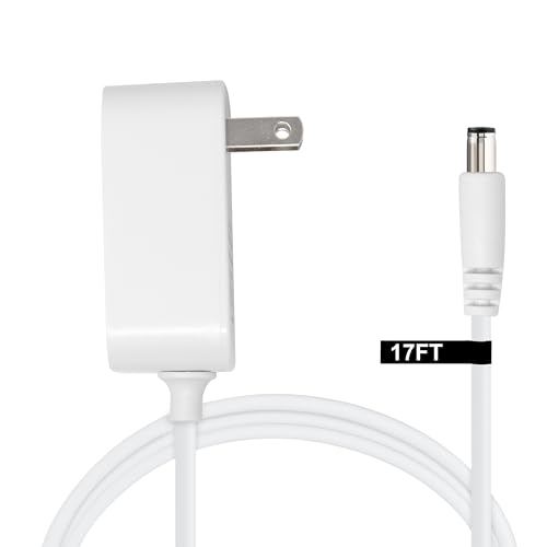 30W Extra Long Power Adapter Compatible with Amazon Echo (3rd & 4th Generation), Amazon Echo Plus (2nd Generation), Amazon Echo Show (8, 10, 15, 21) (17 Foot)