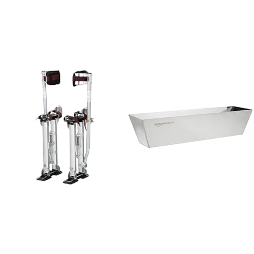 VEVOR Échasses pour Cloison Sèche Réglables 45,7-76,2 cm Échasses Plaquiste Alliage & Amazon Basics Bac à enduit en acier inoxydable 35.56 cm de long