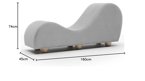 Image of Faux Leather Yoga Stretch Chair Couch - Play, Relax & More | Love Seat for Couples, Fun, & Flexibility! (Pewter)