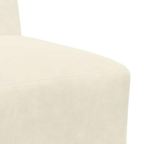 MOBCANT Sessel Creme 55 cm Samt Wohnlandschaft Couch Couchgarnitur Schlafsofa für Wohnung Büro Schlafzimmer Hotel – Bild 8