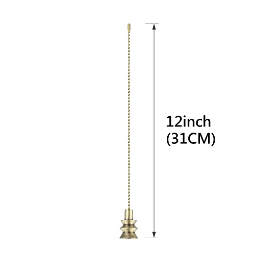 Image of Aspen Creative 20514-41, 12 inch Ceiling Fan Beaded Solid Steel Decorative Pull Chain /Antique Brass Finish
