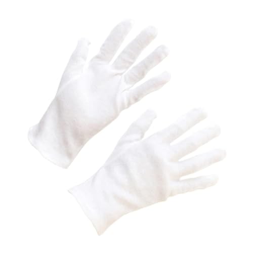 Veemoon 12 Pares Guantes De Algodón Para Etiqueta Guantes Antideslizantes Para Tocar Joyas Protectores Para Manos y Exteriores