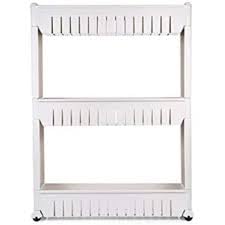 3 Tier Storage Tower Rack Shelf With Wheel White