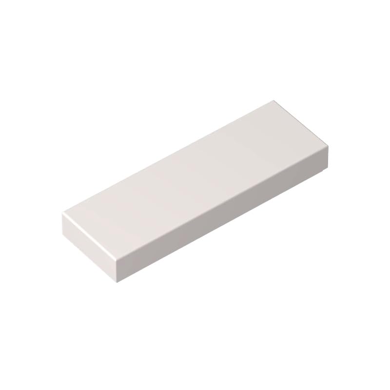 Gobricks 63864 Foundation Plate Tile 1x3 50 Pieces GDS-562 Compatible with Lego Building Blocks Color:White โ image 1