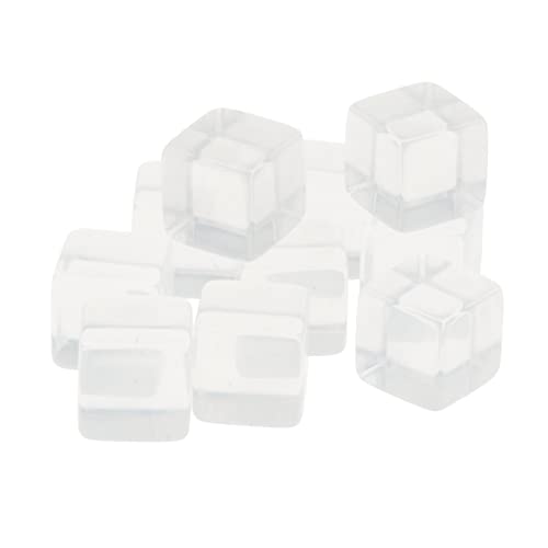 10 dados acrílicos de 16 mm de seis lados para suministros de fiesta, fabricación de dados, transparente, 10 unidades