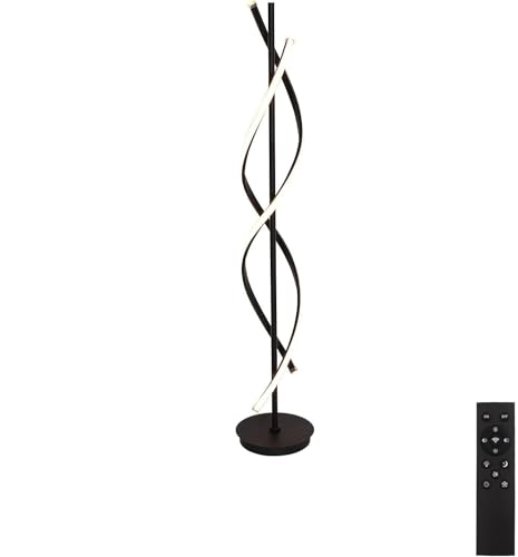 PEYNIR lámpara de Piso Lámpara de pie en Espiral Moderna, lámpara de pie remota con diseño Regulable en 3 Colores, lámpara de pie de Arco Negro para Sala de Estar, Dormitorio y Oficina luz de pie