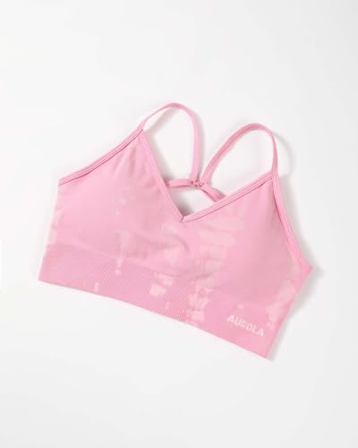 Image of AUROLA Serpent Seamless Sports Bras for Women,Backless Padded Strappy Workout Gym Yoga Crop Tops