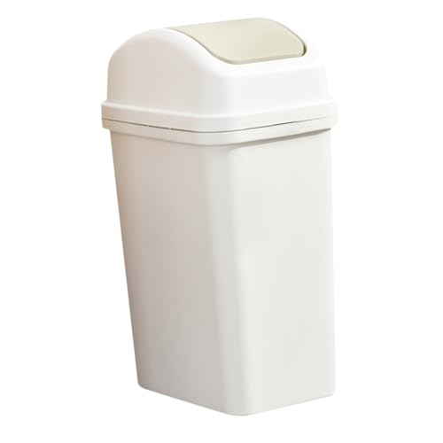 Caneca de basura blanca rectangular 6 L con tapa abatible