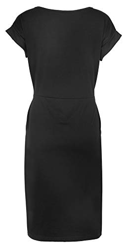 Image of PALINDA Women's Striped Elegant Short Sleeve Wear to Work Casual Pencil Dress with Belt