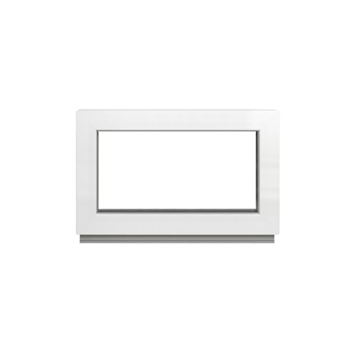 Framex Kellerfenster - Festverglasung (Fib) Weiß 80 x 35 cm 2 Fach 32 mm (4/24/4) Fenster/Gartenhausfenster/Kunststofffenster Breite x Höhe 800 x 350 mm