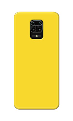 Image of Printed Hard Back Cover Case for Mi Redmi Note 9 Pro | Mi Note 9 Pro Max Back Cover (Plain Yellow) -1803