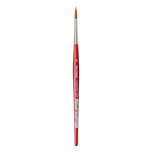 Image of da Vinci Watercolor Series 5580 CosmoTop Spin Paint Brush, Round Synthetic with Red Handle, Size 5 (5580-05)