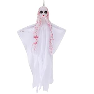 Partysanthe 1Pc Halloween Decorative Ghost Pendant Outdoor Layout Hanging Adornment Décor for Halloween 1pc