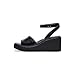 Crocs Brooklyn Ankle Strap Wedges for Women - Thermoplastic Upper - Thermoplastic Lining and Footbed Black/Mushroom 4 M