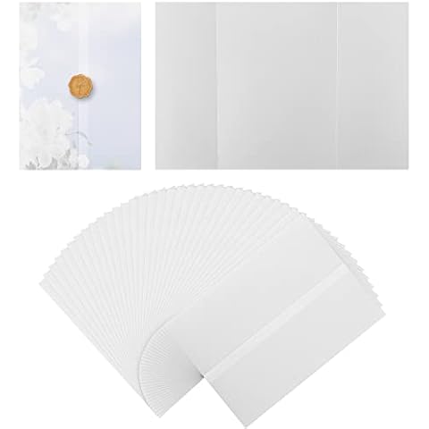 55 Pack Pre-Folded Vellum Jackets for Invitations Cover