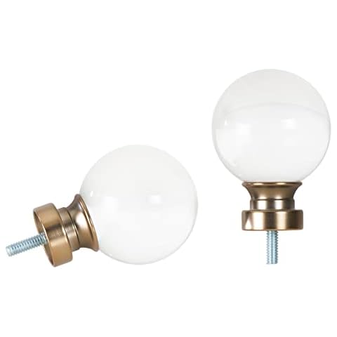 Ivilon Acrylic Ball Finials for Curtain Rods Cover