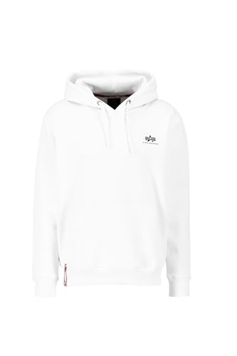 Alpha Industries Herren Basic Hoody Small Logo, White, L