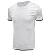 Maiyifu-GJ Men's Crewneck Cotton T-Shirts Bodybuilding Gym Workout Shirt Short Sleeve Solid Color Fashion Tee Tops (White,US SIZE S Asia M)
