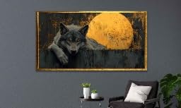 Loup et lune affiche art abstrait pour habiller un mur vide - 2