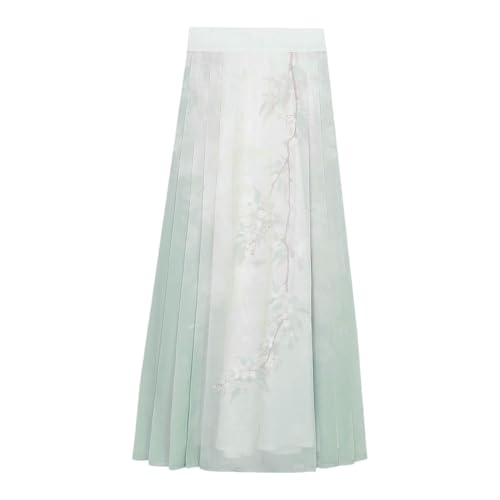 Jupe de style chinois pour femme en brocart fin plissée hanfu haut de gamme