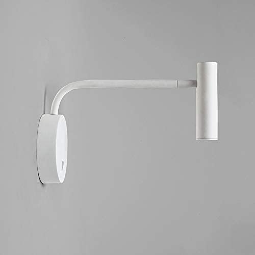 3W LED Wall Sconces Surfaced Mount Hotel Bedroom Bedside Reading Light Fixture Adjustable Directional On/Off Switch White 4000K