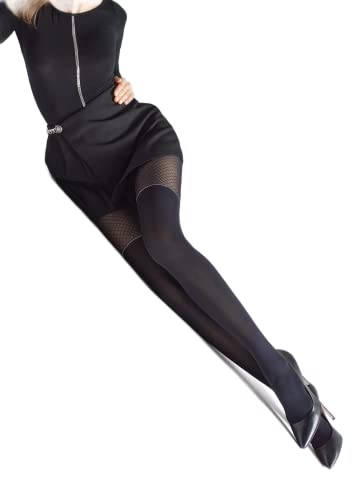 Image of MARILYN Mock Suspender Tights Over Knee Stockings Illusion Thigh High European Design