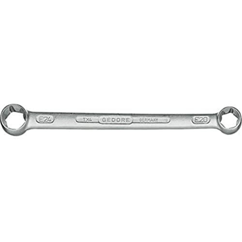 GEDORE Clé polygonale double pour vis TORX® mâle, Cote s/plats : E 10 x E 12, Long. 140 mm, Pour vis M8 à M10