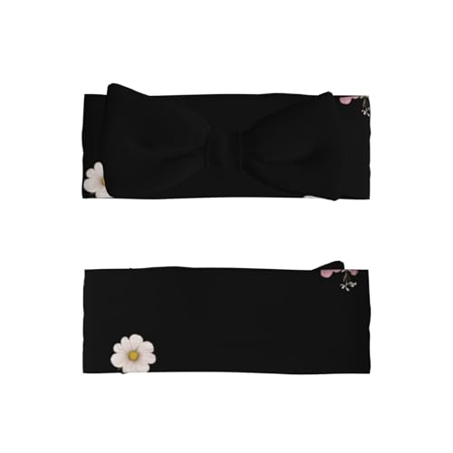 Baby Bow Headband Flowers Against The Backdrop Printing Soft, Skin-Friendly For Newborns 0-6 Months, For Baby Girls2