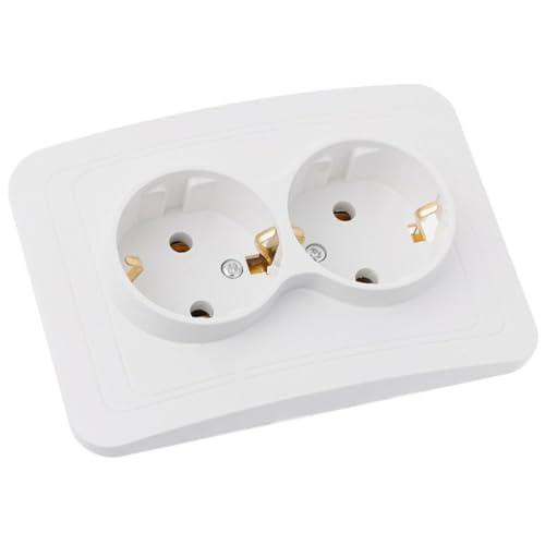 RORPOIR Enchufe de Pared Doble Tomacorriente Tipo Alemán para Dispositivos Portátiles, Compatible Tabletas y Computadoras en Entornos Domésticos