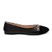 Imagen de GLAMORA Bailarinas Manoletinas Mujer Elegantes Zapatos Planos Punta Fina Bicolor con Cadena Dorada Calzado de Vestir Oficina Ceremonia Eventos bk-39