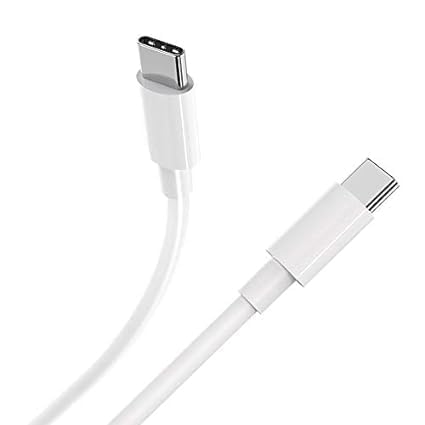 Image of Original Travel Fast Type C to C 1M Fast Charging Cable for All Samsung Galaxy Smart Phones and Other USB C Devices - White