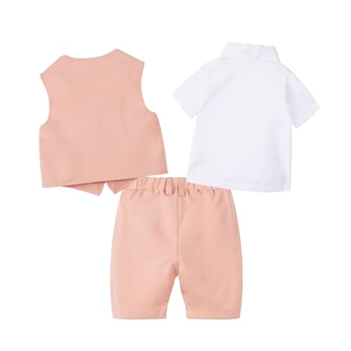 Image of Mud Kingdom Boys Suit 4 Piece Dress Shirt Vest Shorts Set with Bow Tie 2-8 Years