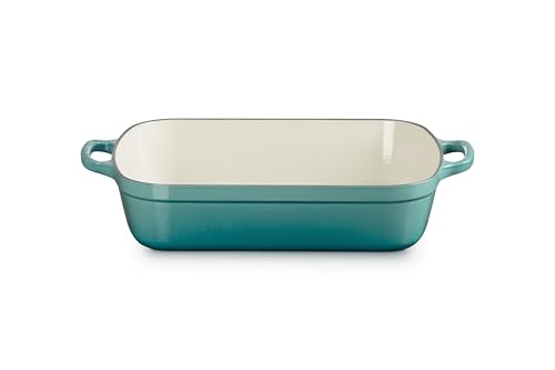 Image of Le Creuset Enameled Cast Iron Rectangular Roaster, 5.25 qt., Riviera | 5.25 qt. (9.8 inch x 13 inch)