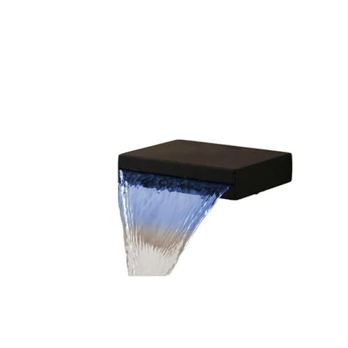 Robinet d'évier de salle de bains noir mat avec jet cascade et éclairage hydraulique - 2