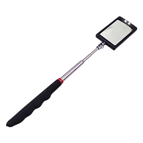 KICHOUSE LED Light Reflector Viewing Inspection Mirrors Vehicle Inspection Tool Adjustable Mirror Telescoping Lighted Mirrors Mirror for Car Inspection Mirror Telescoping Stainless Steel