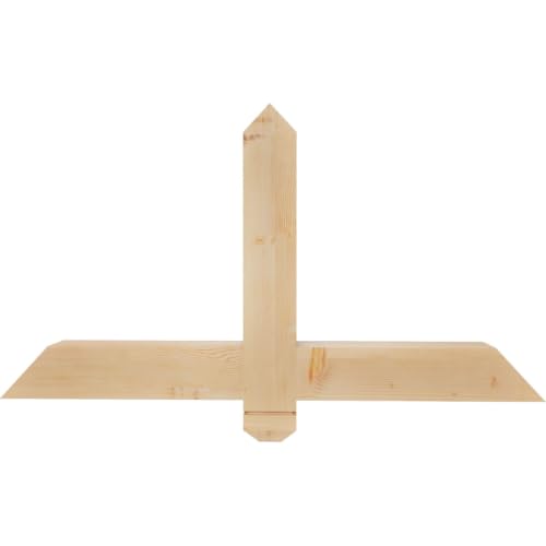Ekena Millwork 36"W x 19"H x 3 1/2"D x 3 1/2"F, 13/12 Pitch, Eugene Smooth Timber Gable Bracket, Douglas Fir