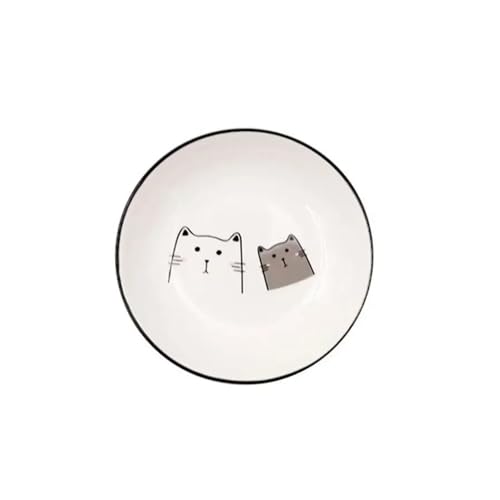 Bol à sauce en céramique motif chat multicolore 2,3x10cm pour apéritif
