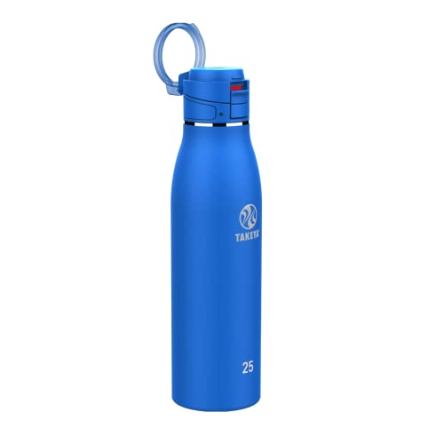 Image of Takeya Traveler Leak-Proof Coffee Mug - Carrying Loop - Insulated Drinkware for Everyday Use - Durable & Portable with Spill-Proof Design - 25 oz, Cobalt