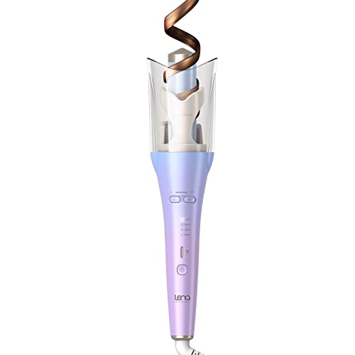 LENA Geniecurl Auto Hair Curling Wand Ion Wrap Curler with Ceramic Ionic Barrel and Smart Anti-Stuck Sensor, Professional Styling Tool for Long and Medium Length Hair