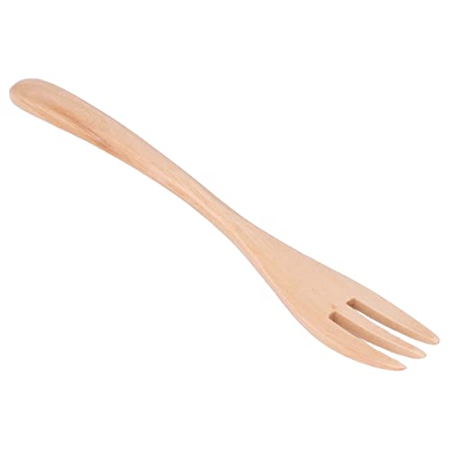 Wooden Fruit Fork Lightweight Wood Pasta Fork for Picnic Camping with Long Handle